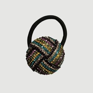 Jeweled Brooch Hair Tie Accessory